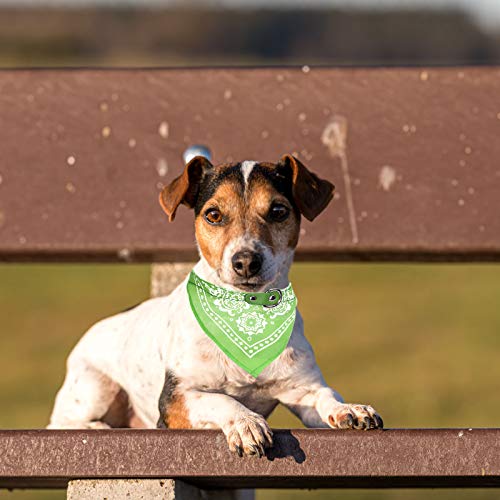 HACRAHO Bandanas de cuello para perro, 4 piezas, con correa ajustable, lavable para perros pequeños y medianos, rojo, verde, rojo rosa, azul cielo, M