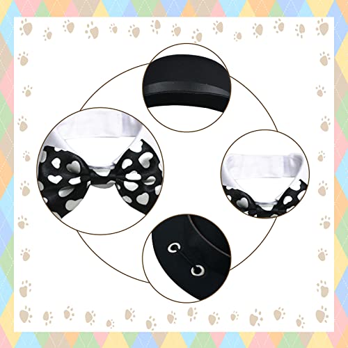 HACRAHO Sombrero y pajarita para perro, 2 unidades de sombrero para mascotas y pajarita para mascotas ajustable, cuello formal, para gatos y cachorros, negro, S