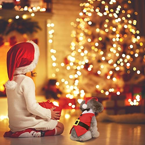 HACRAHO Traje de Navidad para mascotas, 2 piezas de traje de Papá Noel para perros y gatos pequeños, S