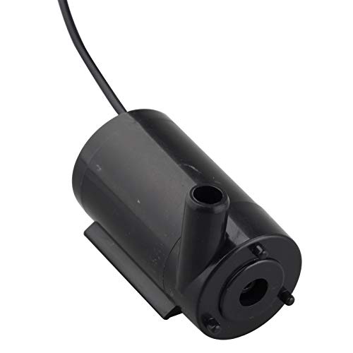 HALJIA Bomba de agua DC Motor Horizontal Mini Micro Ultra Silenciosa Bomba de Motor de Agua Sumergible sin Escobillas DC3-5V 1.2-1.6L/Min de Bajo Ruido para Acuario Acuario Negro