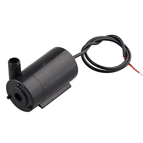 HALJIA Bomba de agua DC Motor Horizontal Mini Micro Ultra Silenciosa Bomba de Motor de Agua Sumergible sin Escobillas DC3-5V 1.2-1.6L/Min de Bajo Ruido para Acuario Acuario Negro