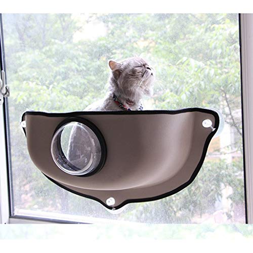 Hamaca de gato Ventana del gato taza de succión Hamaca Hamaca Sun plataforma de salto de pared de vidrio Balcón Cama del gato Cueva del gato de fieltro cama, Cat House Bed, Gato Ventana Hamaca Perch H