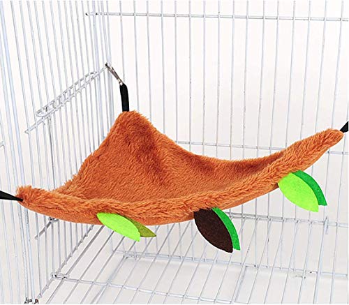 Hamster Hamaca para animales pequeños en la selva, cama cálida, casa jaula, nido, accesorios, diseño de bosque, jaula, juguetes, hojas, túnel y columpio para Sugar Glider Ardilla Juegos (5 unidades)