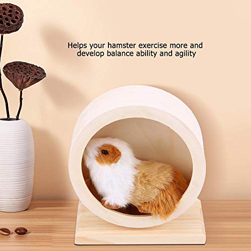 Hamster Running Toy, Rueda de Ejercicio de Madera Mascotas Rueda Divertida para Correr Herramientas Naturales para Mascotas Lindas Hamsters Jerbos Chinchillas Conejillos de Indias Animales(S)