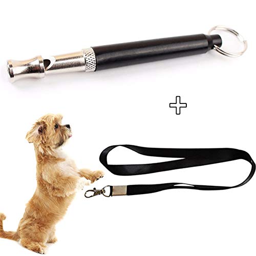 hanbby Silbato Ahuyenta Perros Silbatos para Perros Perro Comportamiento Entrenador Silbato de Perro silencioso para Dejar de ladrar Black,1pc