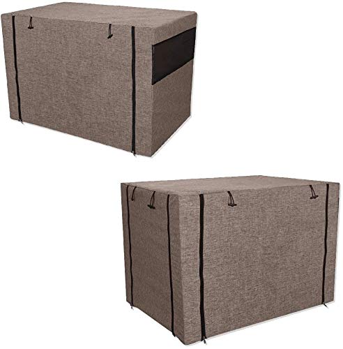 HANSHI funda para caja de perro con ventilación, cubierta de malla para perro, cubierta de tela para jaula, flujo de aire/ajuste universal para caja de alambre para perro HZC1180