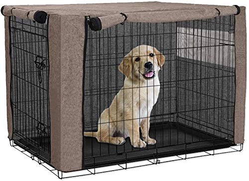 HANSHI funda para caja de perro con ventilación, cubierta de malla para perro, cubierta de tela para jaula, flujo de aire/ajuste universal para caja de alambre para perro HZC1180