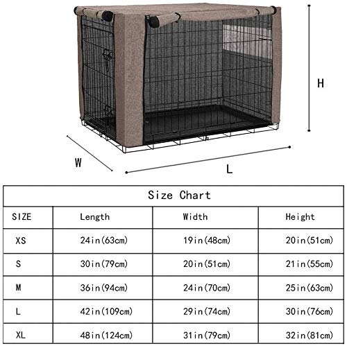 HANSHI funda para caja de perro con ventilación, cubierta de malla para perro, cubierta de tela para jaula, flujo de aire/ajuste universal para caja de alambre para perro HZC1180