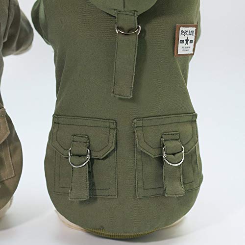 HaoLi Sudaderas con Capucha para Perros, Ropa de Trabajo para Mascotas, Perro Grueso, Uniforme Militar para Perros, Sudadera con Capucha del ejército, suéter, Chaqueta de algodón, Abrigo de Piel