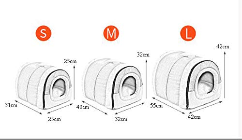 HAPPYX 2 en 1 Cama para Perros y Gatos, Colchón Plegable Antideslizante Suave Lavable a Máquina Cojines Extraíbles para Perros, Cachorros, Gatos, Gatos y Conejos