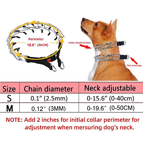 Havenfly Collar de Puertas de Perro, Collar de Entrenamiento de pellizco de Perrito con Hebilla a presión rápida, Acero Inoxidable Ajustable con Puntas de Goma cómodas