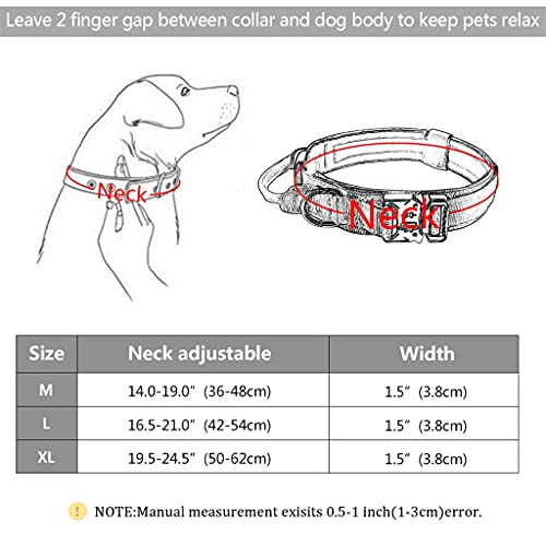 Hbao Collar de Perro táctico con Mango Collar de Perro de Nailon Militar Duradero Collar de Entrenamiento Ajustable para Perros Grandes Pastor (Color : A, Size : L Code)