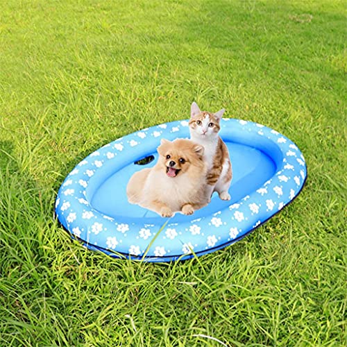 Hbao Huella Inflable Piscina Peña Perros Mascotas Flotante Raft Water Play Cojín (Color : C)