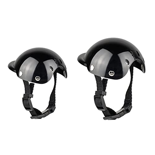 hdhuad Casco de Motocicleta para Perros, Mini Gorros para Perros, Gorra para Casco, Sombrero para protección contra la Lluvia Solar, Correa Ajustable de plástico