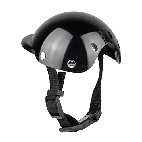 hdhuad Casco de Motocicleta para Perros, Mini Gorros para Perros, Gorra para Casco, Sombrero para protección contra la Lluvia Solar, Correa Ajustable de plástico