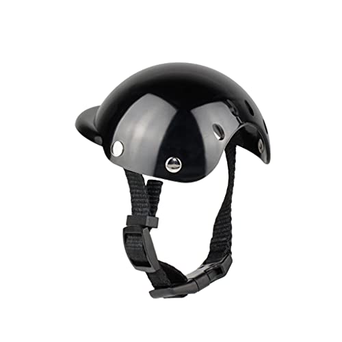 hdhuad Casco de Motocicleta para Perros, Mini Gorros para Perros, Gorra para Casco, Sombrero para protección contra la Lluvia Solar, Correa Ajustable de plástico