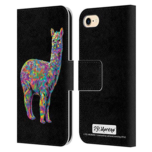 Head Case Designs Licenciado Oficialmente P.D. Moreno Alpaca Animales Carcasa de Cuero Tipo Libro Compatible con Apple iPhone 7 / iPhone 8 / iPhone SE 2020