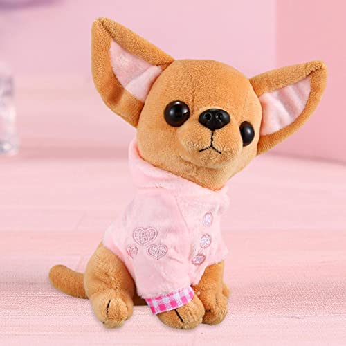 Hearthxy Juguete de peluche para perro, 17 cm, diseño de chihuahua, color rosa