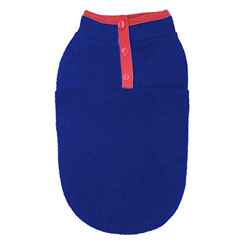 Hebilla Fleece Pet Dog Ropa Chaqueta Ropa de invierno Cachorro de perrito Abrigo para perros pequeños (Color : Dark blue, Size : Large)