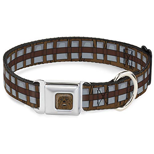 Hebilla para cinturón de seguridad de Star Wars Chewbacca Bandolier de color marrón gris disponible en tamaños ajustables para perros pequeños, medianos y grandes