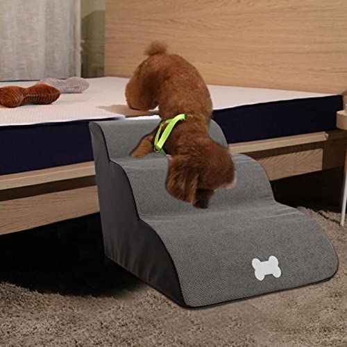 herommy Escaleras para Perros para Camas Altas: escalones para Perros, escaleras para Que los Perros se suban a la Cama, Muebles para Gatos, Herramienta de Escalada Antideslizante de 3 escalones