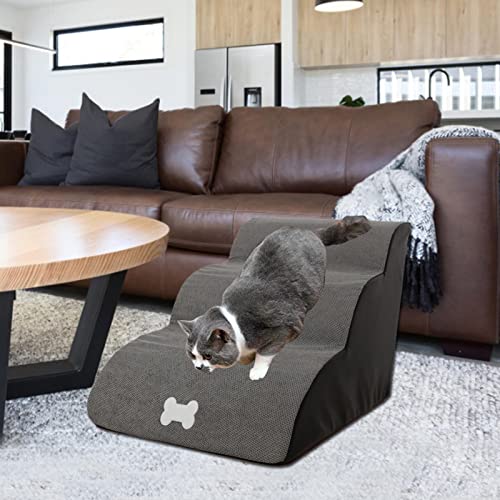 herommy Escaleras para Perros para Camas Altas: escalones para Perros, escaleras para Que los Perros se suban a la Cama, Muebles para Gatos, Herramienta de Escalada Antideslizante de 3 escalones