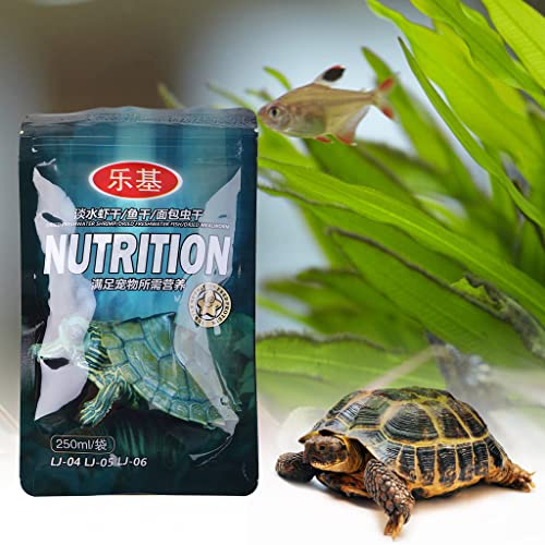 hetuioiyster 250ml / Bolsa Pecera Peces Secos de Agua Dulce Alimento para Tortugas Tortugas de Agua Tortuga brasileña Alimento para Mascotas Suplemento de Calcio Anzuelo Jigging