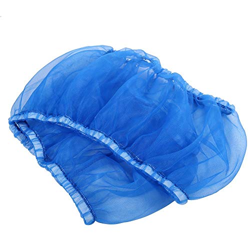 Hffheer 4 Colores Mascota Jaula de pájaros Colector de Semillas Cubierta de protección Nylon de Loro ventilado Malla de Nylon Cubierta de Red Falda de Concha elástica Cesta de Jaula de pájaros (Azul)