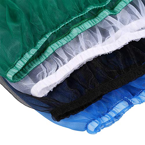 Hffheer 4 Colores Mascota Jaula de pájaros Colector de Semillas Cubierta de protección Nylon de Loro ventilado Malla de Nylon Cubierta de Red Falda de Concha elástica Cesta de Jaula de pájaros (Azul)