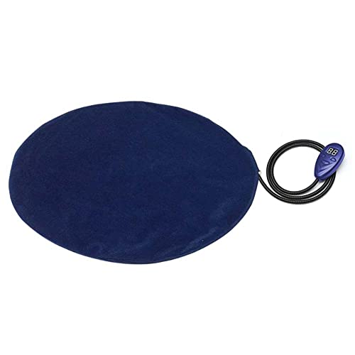 HGML Almohadilla Térmica para Mascotas, Colchoneta Redonda con Calefacción Interiores, Colchoneta Impermeable Calefacción Perros, Funda Lavable Tubo Antimordedura, Mascot Blue