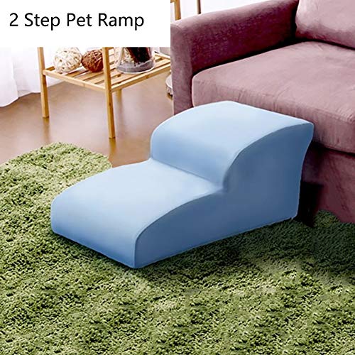 HH- Escaleras de Mascotas Escaleras para Mascotas para Perros pequeños 2 Pasos Escalera para Mascotas Sofás Cama de Alta Densidad Spong (Color : Blue)