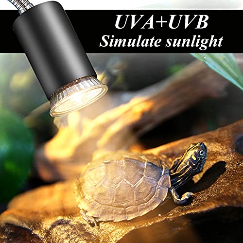 HIMABeauty Terrarios Lámpara De Calor - 360° Giratoria, E27 Bombillas Portalámpara, Reptil UVA+UVB Iluminación Lámparas para Tortuguera, Lagarto, Camaleones,25W