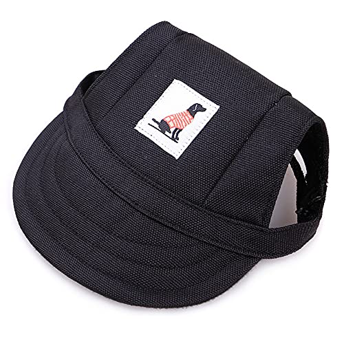 Himlaya Gorra de Béisbol del Perro para Mascota Protector Solar Gorra de Visera para Deportes al Aire Libre, Sombrero Ajustable para Perros Grandes, medianos y pequeños (M,Negro)