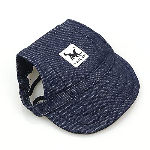 Himlaya Gorra de Béisbol del Perro para Mascota Protector Solar Gorra de Visera para Deportes al Aire Libre, Sombrero Ajustable para Perros Grandes, medianos y pequeños (M,Denim Azul)