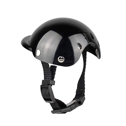 Hinzonek Casco para Mascotas para Perros Y Gatos Gorra de Seguridad para Montar en Motocicleta Gorro para Perros Protección Solar Acolchada Suave contra La Lluvia