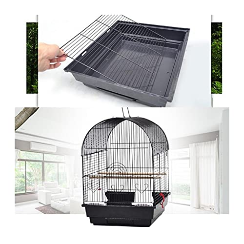 hkwshop Jaula para Mascota Pájaro Jaula de Hierro pájaro Loro Jaula plástico alimentador plástico Bandeja de plástico Jaula para Pájaros