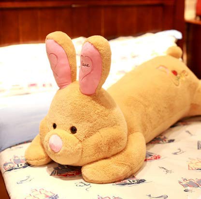 HLJZK Light Brown Rabbit Plush Toy Doll Doll Doll Bed Pillow Cute Birthday Gift Girl 50Cm