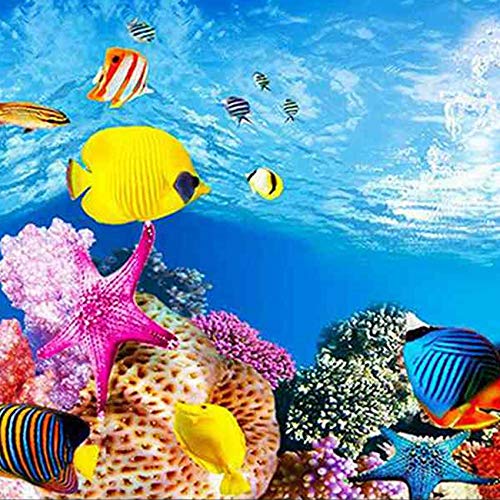 HLPIGF Imagen HD del Papel de Fondo del Acuario Papel Pintado de Tanque de pez Tridimensional 3D Pegatina de Tanque de pez Decorativo de Acuario de Doble Cara(40 * 82cm)