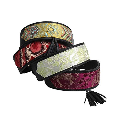 HNZZ Correa de Perro Perro Collar De Cuero Estampado De Flores De Pitbull Collar De Perrito del Animal Doméstico Collar For Perros Galgo Mediana Grande Doberman Pitbull