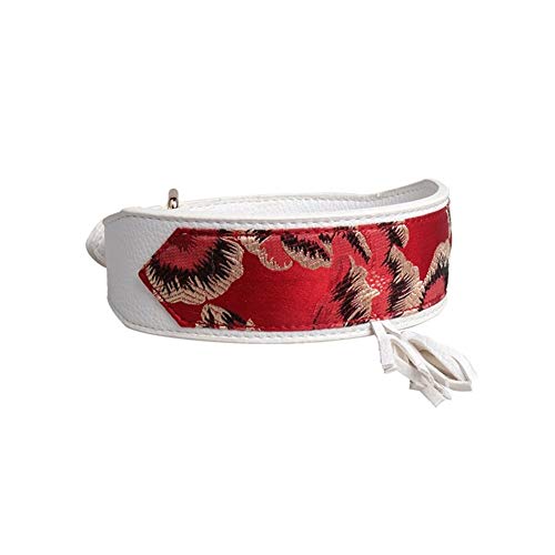 HNZZ Correa de Perro Perro Collar De Cuero Estampado De Flores De Pitbull Collar De Perrito del Animal Doméstico Collar For Perros Galgo Mediana Grande Doberman Pitbull