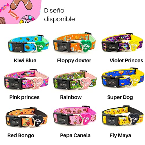 Holly Mascotas Collar de Perro Acolchado, Suave Acogedor, Collar Transpirable para Perros pequeños/medianos/Grandes, Collares Ligeros de Entrenamiento al Aire Libre Hechos en España Color Rosa.