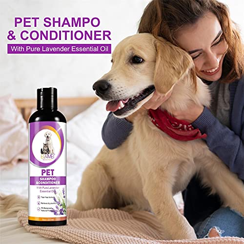 Hongjingda Champú y acondicionador para Perros - Champú para Cachorros para Pieles sensibles y con picazón Seca | Ingredientes Naturales, Fórmula Natural equilibrada con pH, Baño para Perros