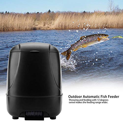 Hongzer Alimentador automático de Peces al Aire Libre para estanques, alimentador automático de Peces al Aire Libre de 10L Temporizador de Suministro de Peces para acuarios de estanques (sin batería)