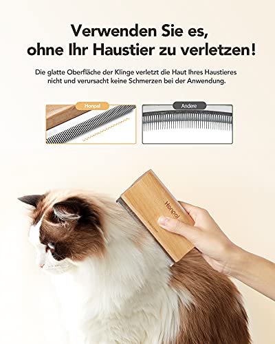 Honpal - Cepillo para perros, gatos, cepillo para perros, pelo largo, eliminación eficaz hasta el 95% de los pelos muertos y tostados, adecuado para todos los perros y gatos con pelo corto y largo (M)