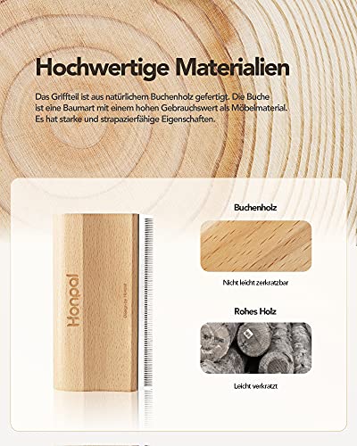 Honpal - Cepillo para perros, gatos, cepillo para perros, pelo largo, eliminación eficaz hasta el 95% de los pelos muertos y tostados, adecuado para todos los perros y gatos con pelo corto y largo (M)