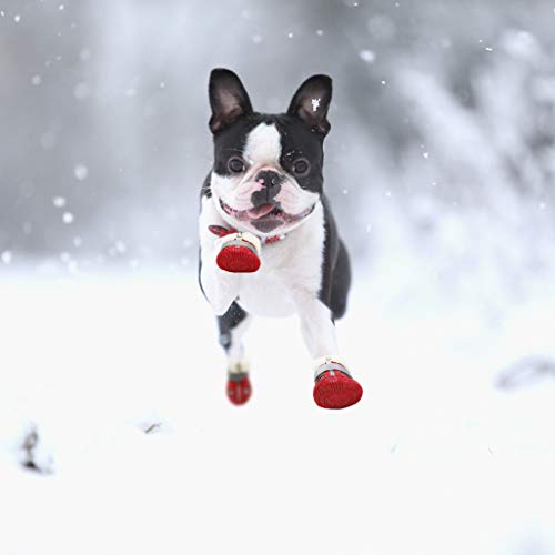 Hony Zapatos de Perro Botas de Perro - Botas para Perros Zapatos Calentar Invierno para Mascotas Impermeable Antideslizante para Perro Mediano Pequeña