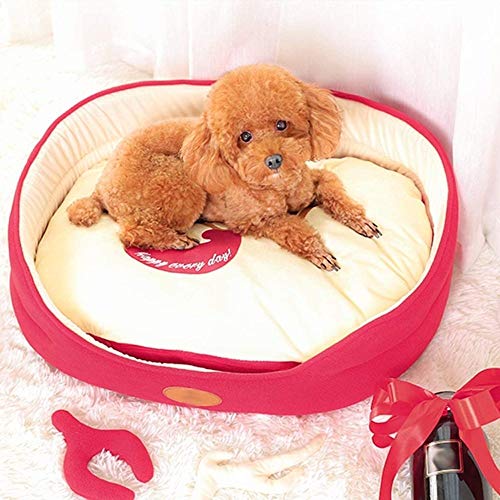 hooks Camas para Perros pequeños Cama for Perros Red Elk diseño del Perro Oval Sofá Cama del Perro de Navidad for Mascotas Regalo Caliente Suave del Perro del sofá (Size : M65cm/25.6in)