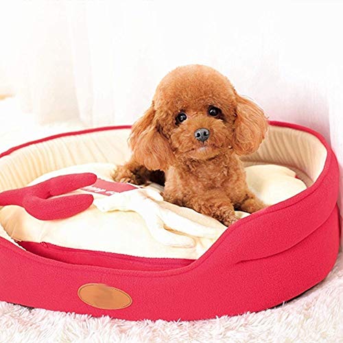 hooks Camas para Perros pequeños Cama for Perros Red Elk diseño del Perro Oval Sofá Cama del Perro de Navidad for Mascotas Regalo Caliente Suave del Perro del sofá (Size : M65cm/25.6in)