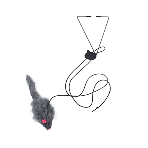 Houozon Juguetes interactivos de Plumas para Gatos, ratón de Cuerda retráctil para Puertas Colgantes autoexcitado, Juguetes Divertidos para Gatos, utilizados para Que los Gatos jueguen en Interiores