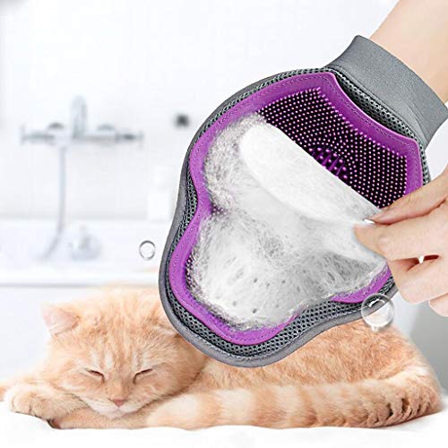 Huangyingui Pet Clean Grooming Bath Massage Glove Brush Hair Peine para Perros Gatos Conejos Chinchillas - Deshedding Brush (Color : Cat Shape)